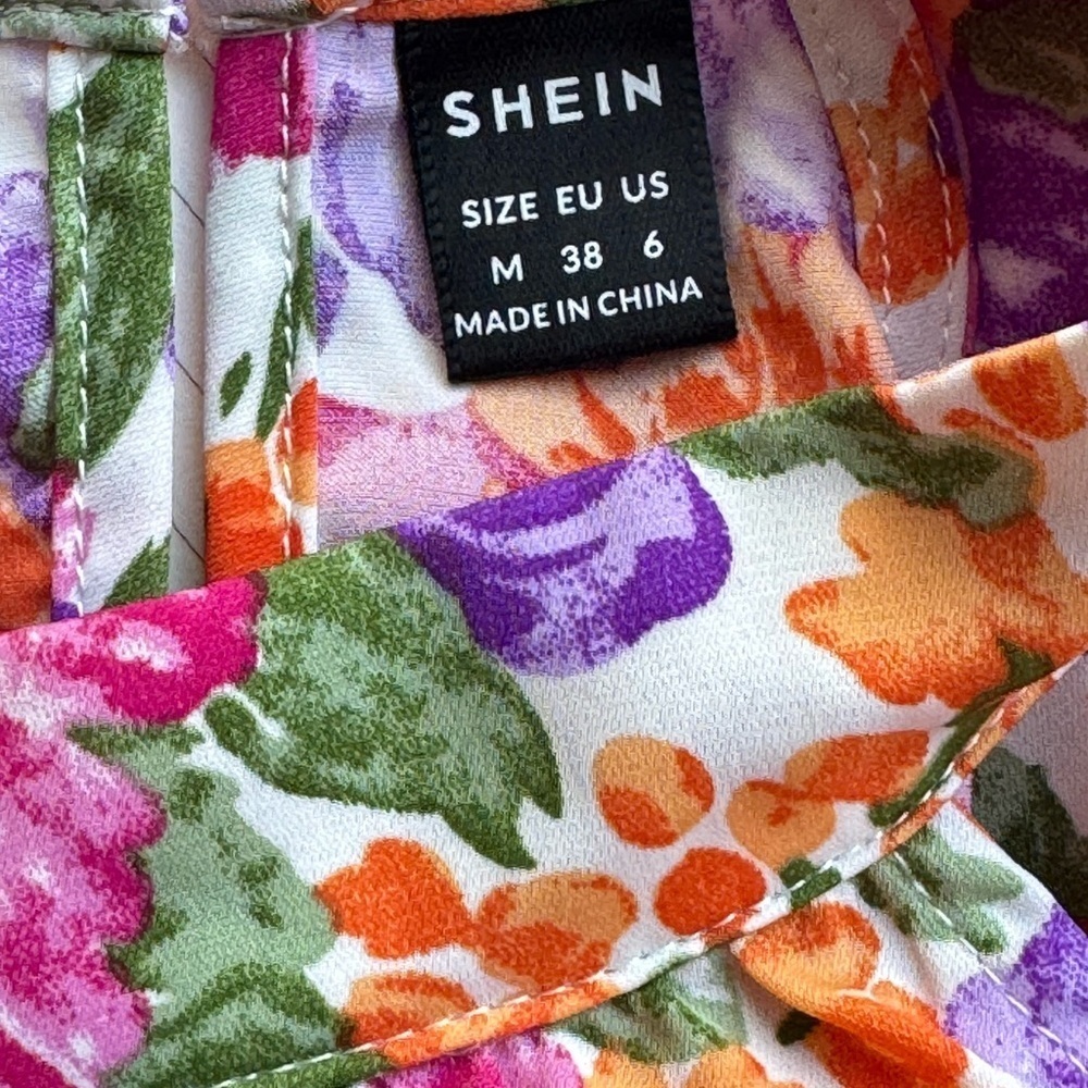 Shein Multicolor Floral Halter Mini Dress Size M - Picture 8 of 9